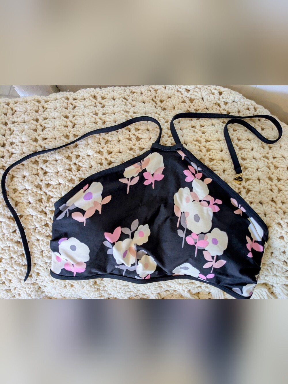 Kate Spade Dive Right In Floral Swim Top, Large